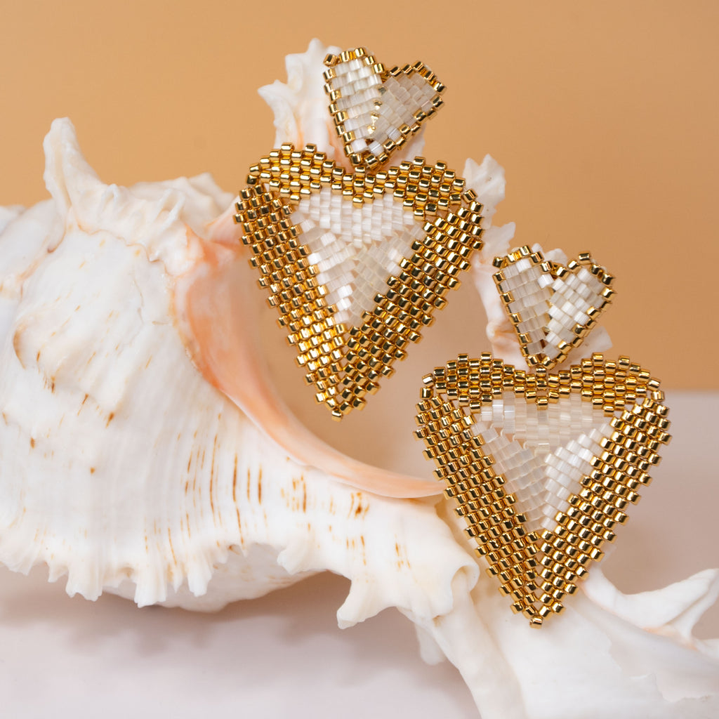 Heart of Gold - Gold Heart-Shaped Stud Earrings
