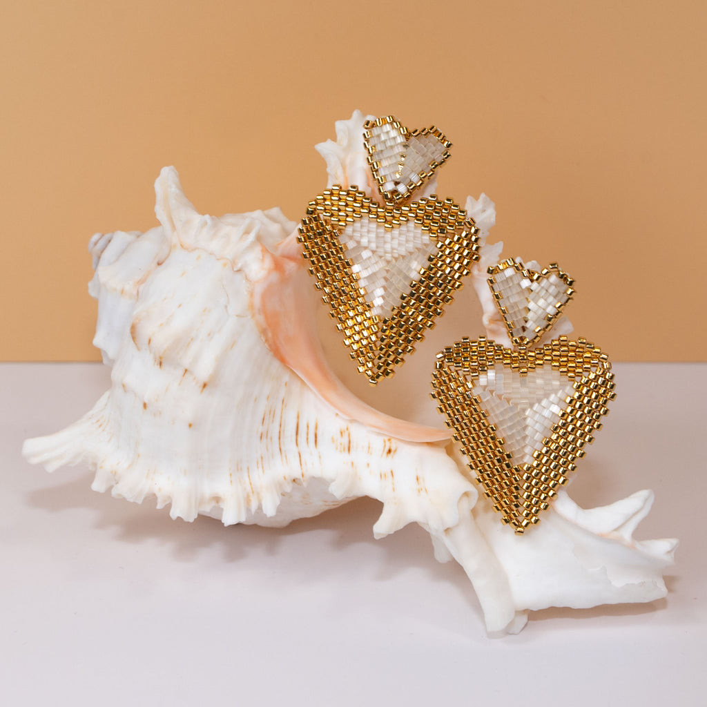 Heart of Gold - Gold Heart-Shaped Stud Earrings