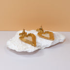 Heart of Gold - Gold Heart-Shaped Stud Earrings