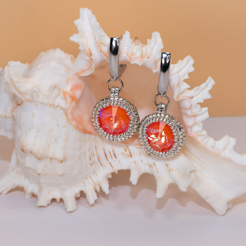 Beaded Neon Crystal Earrings
