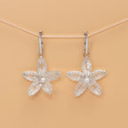 Glassflower Earrings - Sculptural Floral with Freshwater Pearl